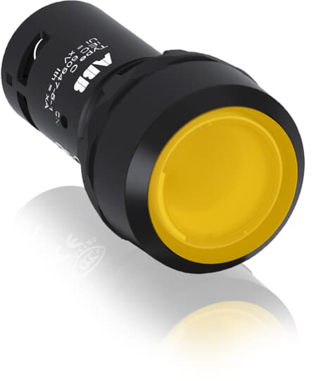 CP1-13Y-10 (230VAC/DC Işıklı,yaylı düz kafalı buton kafası , sarı , 1NA)