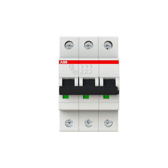 S203-C20 (3X20A - 6kA - C Tipi Anahtarlı Otomatik Sigorta)